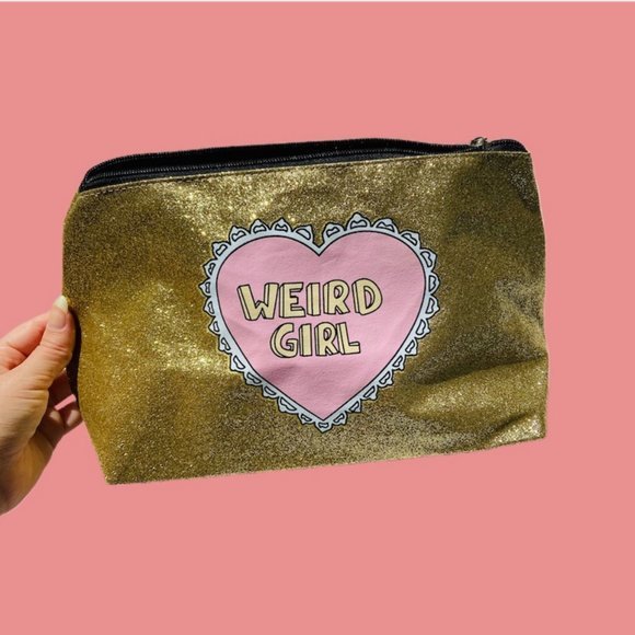 Handbags - Y2K Glitter graphic print makeup cosmetic bag